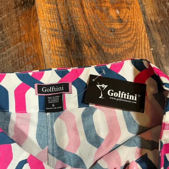 GOLFTINI Golf Skort Geometric Print Pink & Blue Size 6 NWT - Picture 10 of 10